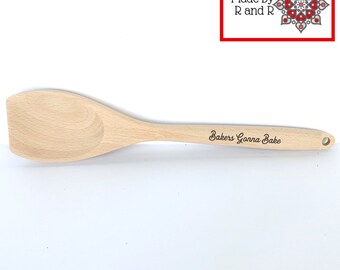 Bakers Gonna Bake Engraved Wood Spoon perfect for wedding or bridal shower gift