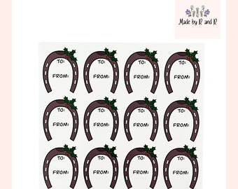 Horseshoe Gift Tag Stickers From Made By R And R