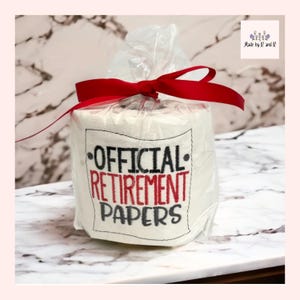 Documenti ufficiali di pensionamento Carta igienica ricamata da Made By R And R