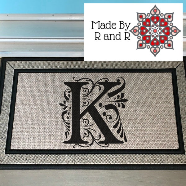 Regal Monogram Doormat, Custom Doormat, Housewarming Gift, Birthday Gift, Wedding Gift, Door Mat, Front Door, Regal Monogram, Fancy Doormat