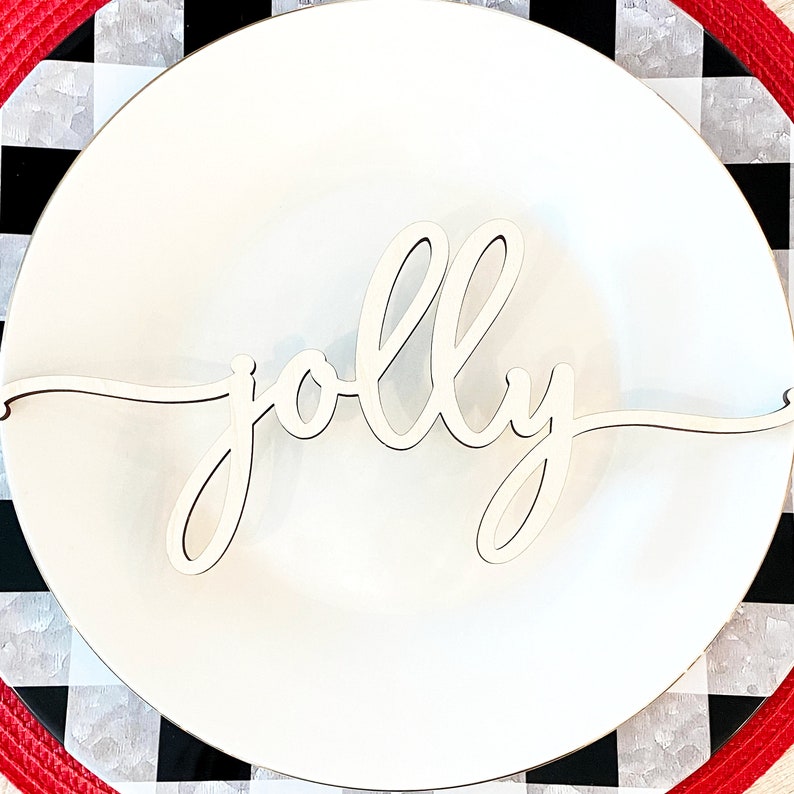 Christmas Place Setting Wood Words set of 4 Etsy