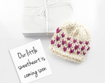Valentines Day Baby Announcement, February Heart Pregnancy Reveal, Holiday Baby Card
