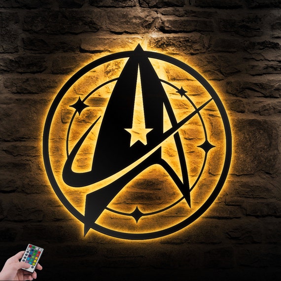 Star Trek Metal Wall Art With LED Lights Personalized Pilot - Etsy