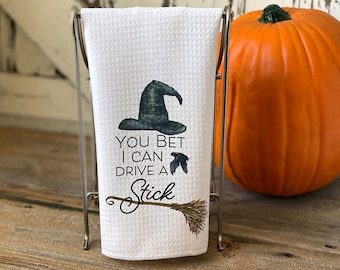 Spooky Witch Kitchen Towel: Funny Halloween Decor Dishcloth