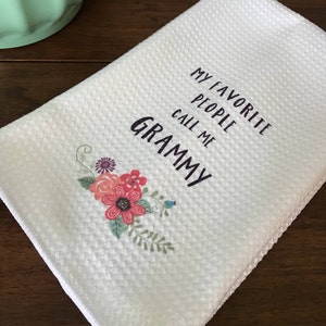 My Favorite People Call Me Grandma Dishtowel Grandma Tea Towels Kitchen Decor Grandmother Gift image 7