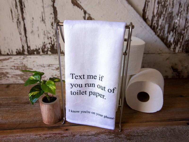 4 Pieces Funny Hand Towel with Sayings Decorative Kitchen Towels Rustic  Bath Han