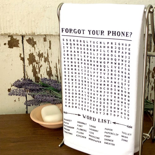 Your Phone Crossword Puzzle Hand Towel Funny Etsy