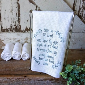 Bless us, Oh Lord, and These Thy Gifts..."- Dish Towel- Kitchen Towel- Autumn Tea Towels- Fall Kitchen Decor