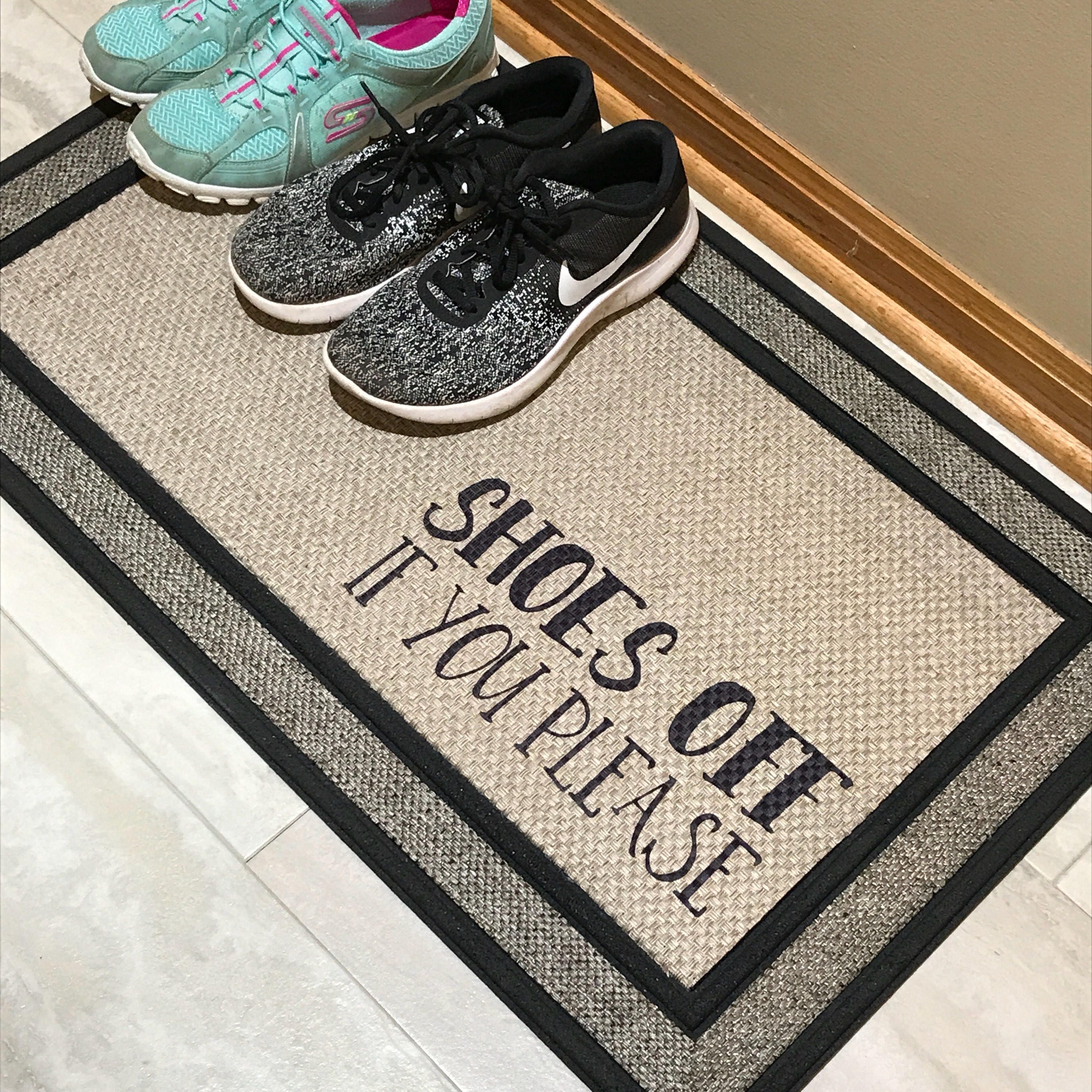 Shoes Off Mat Shoe Storage Door Mat/Housewarming Etsy