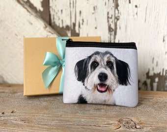 Personalized Pet Photo Coin Purse- Small Zipper Pouch- Custom Zipper Bag- Printed Coinpurse-Clutch-Change Purse- Cosmetic Bag