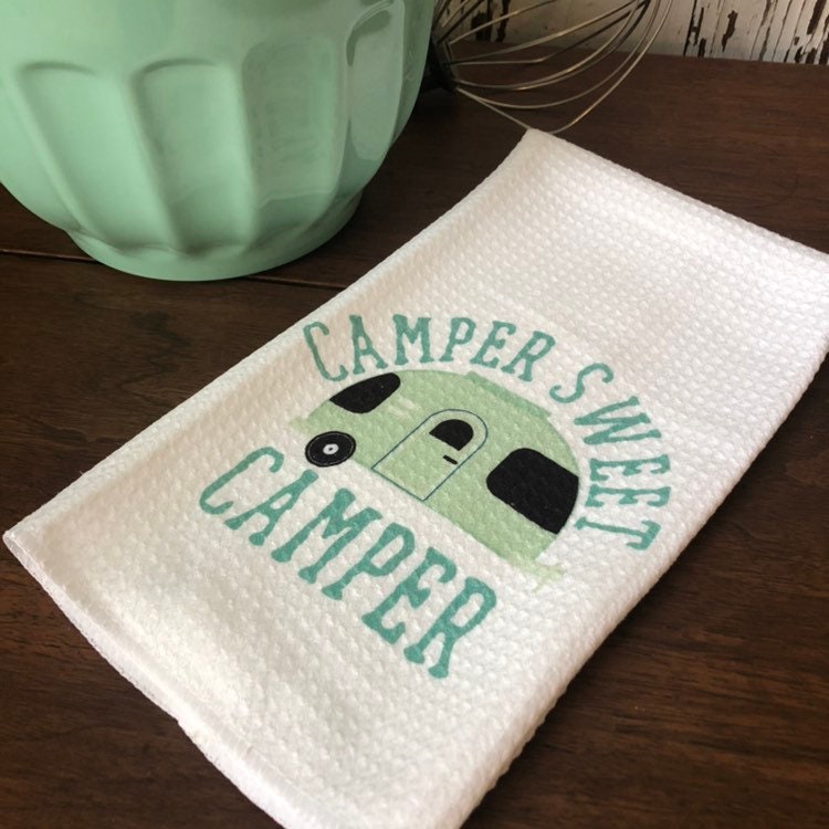 Camper Sweet Camper Dish Towel Kitchen Towel for Camping Etsy