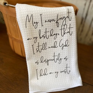 Inspirational Waffle Microfiber Dish Towel: Spring Kitchen Decor