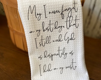 Inspirational Waffle Microfiber Dish Towel: Spring Kitchen Decor