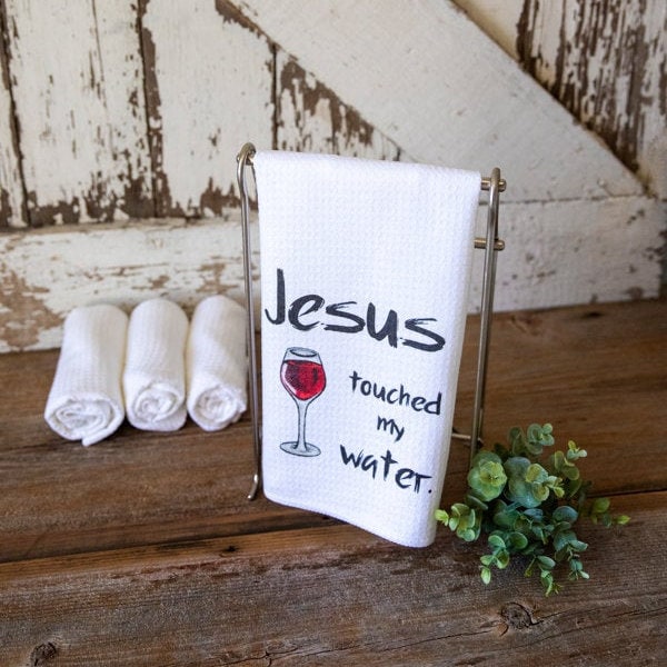 Jesus Touched My Water Dish Towel - Etsy