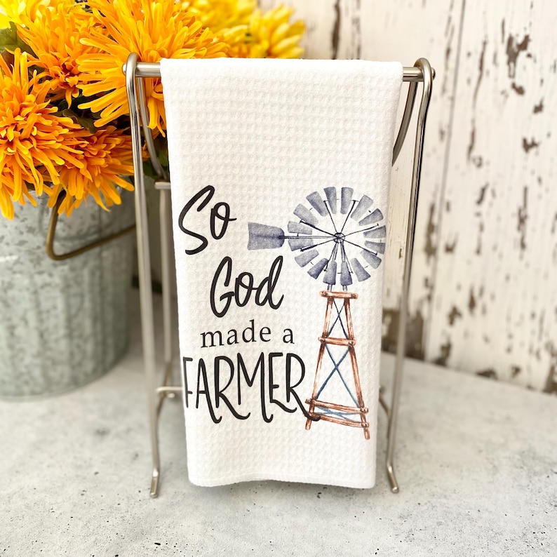 LarissaMadeThis So God Made a Farmer Dish Towel - Thumbnail 3