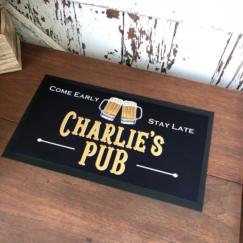 Personalized Bar Mat Placemat Pub Mat Bar Runner Bar Etsy
