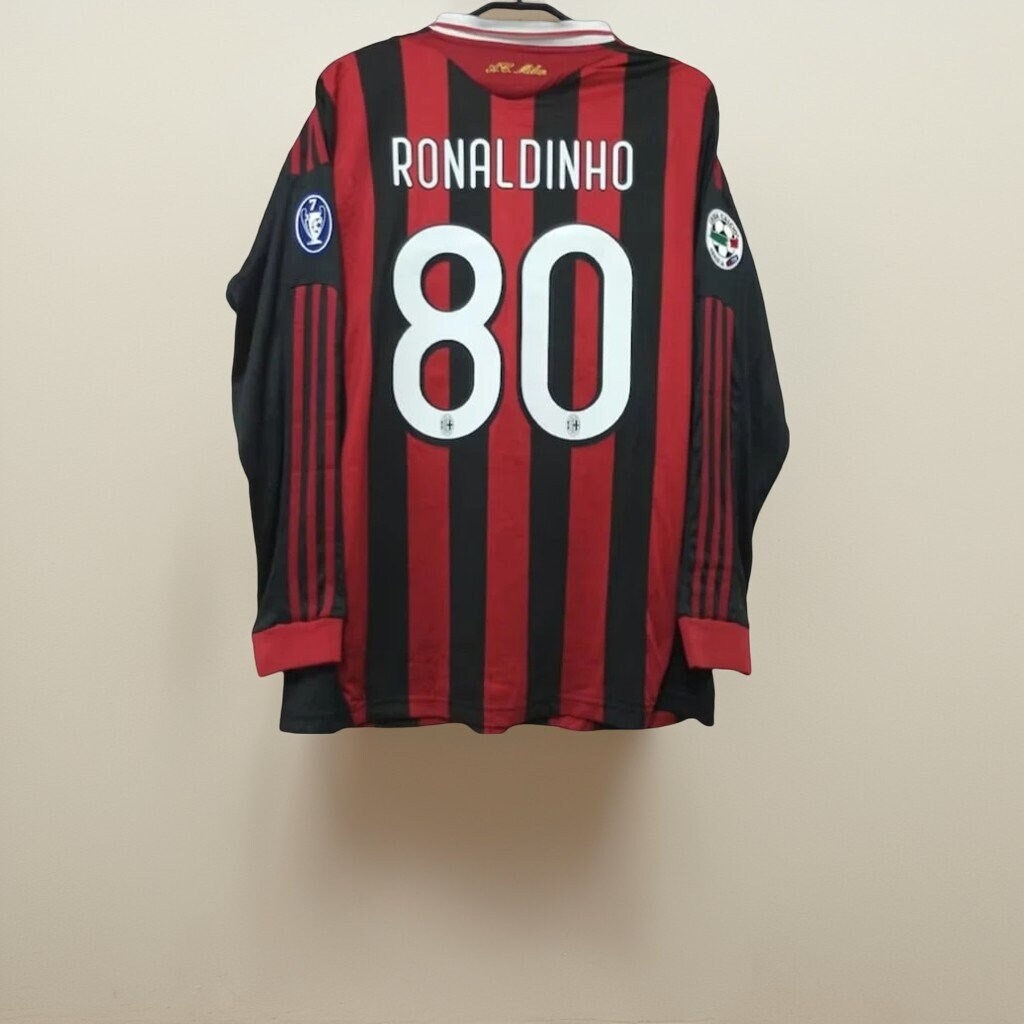 Retro Ronaldinho AC Milan Long Sleeve Jersey, Vintage AC Milan Jersey