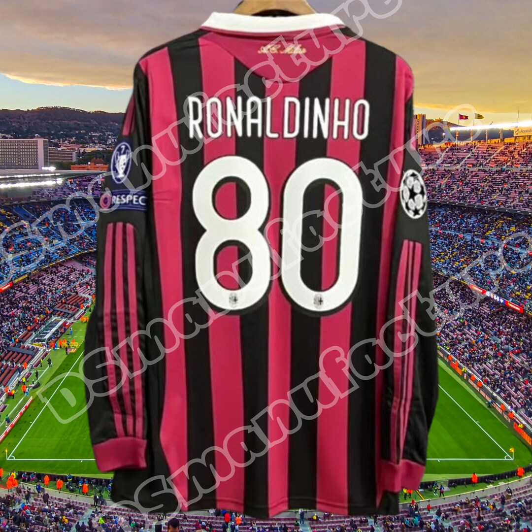 Retro Ronaldinho AC Milan Long Sleeve Jersey, Vintage AC Milan Jersey