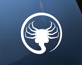 Pegatina de vinilo de Alien Facehugger / Adhesivo de ciencia ficción