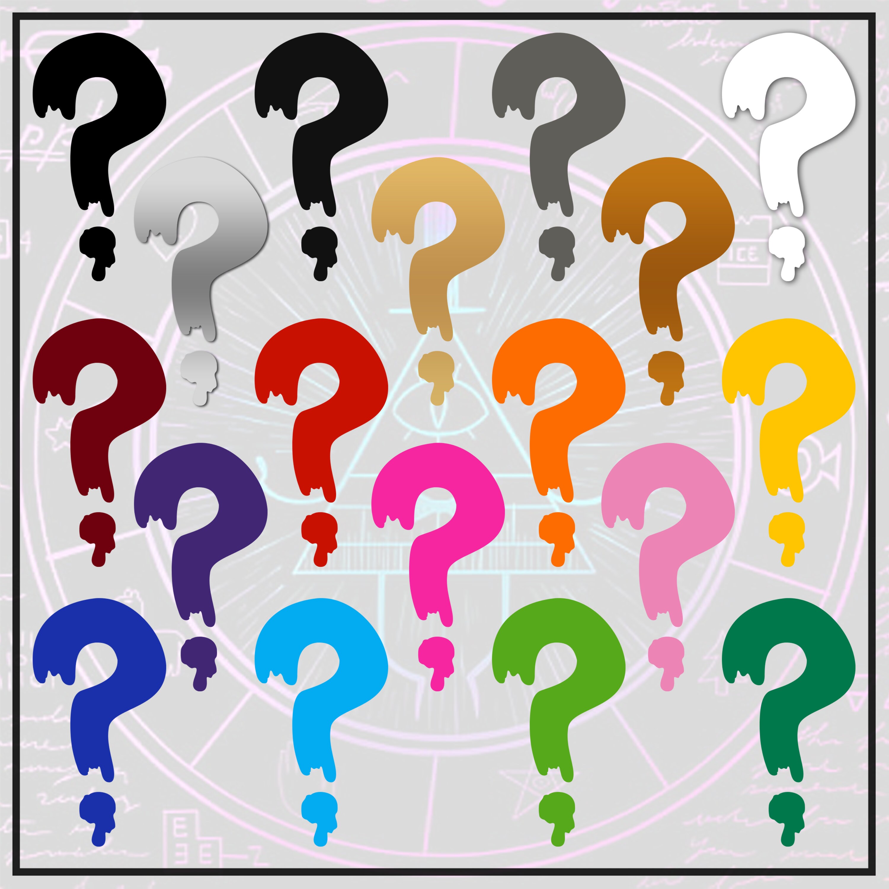 Mystery Shack Question Mark Gravity Falls Decal 18 colores & Etsy