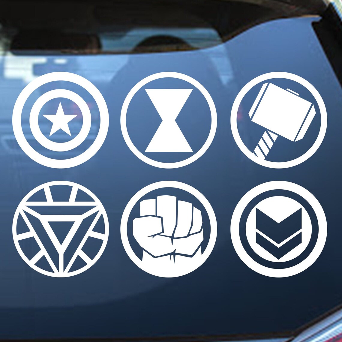 Avengers Decals 6 Pack Sticker - Etsy