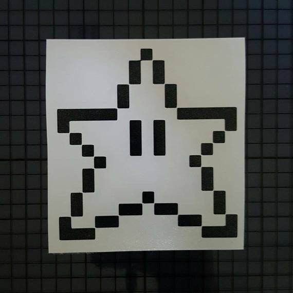 Nintendo Decal Super Mario Brothers 8 Bit Power Up Star Etsy Nintendo Decal Super Mario Brothers 8 Bit Power Up Star Etsy