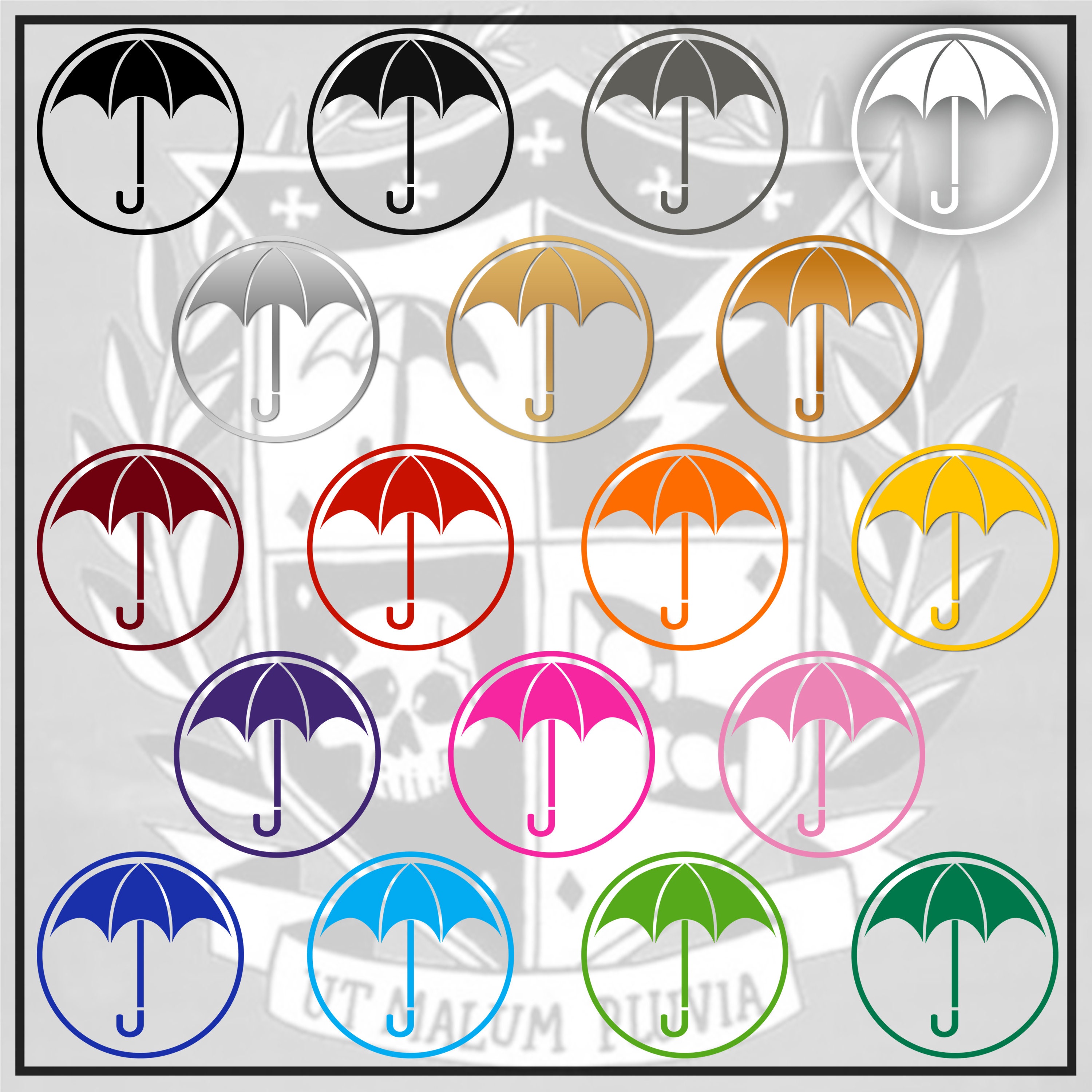 Umbrella Academy Logo Sticker for Sale by dewdrop-designs