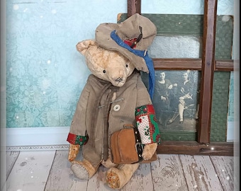 Oso vintage Estilo sin hogar Peluche antiguo Juguetes antiguos Peluche oso de peluche Osito de peluche Regalo de juguete ático para su regalo de juguete coleccionable