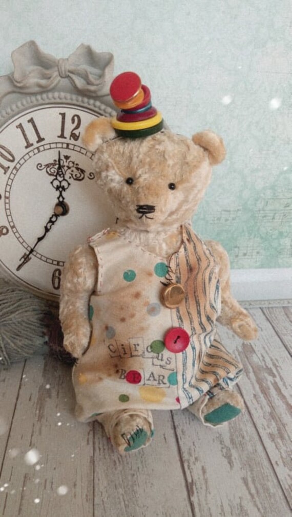 Vintage bear Antique teddy Antique toys Plush teddy bear Stuffed teddy bear Attic toy Gift for her Collectible toy Gift Birthday gift