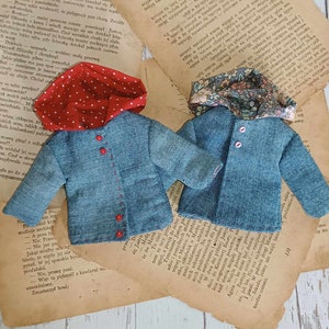 Denim Jacket with a hood for Blythe Outfit for Blythe Dress Vintage Accessory for blythe Personalized gifts Doll clothes