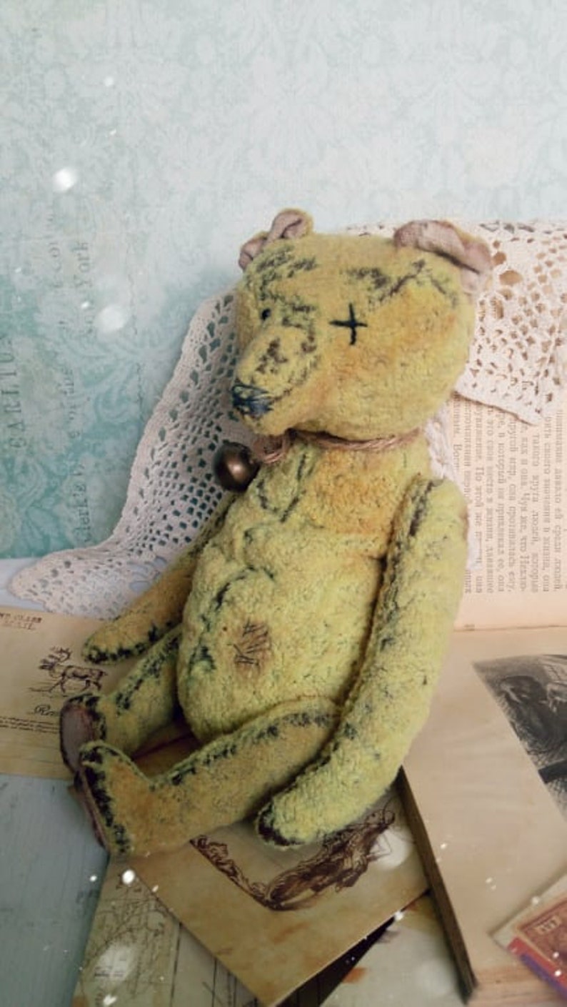 Vintage bear Antique teddy Antique toys Plush teddy bear Stuffed teddy bear Attic toy Gift for her Collectible toy Gift Birthday gift