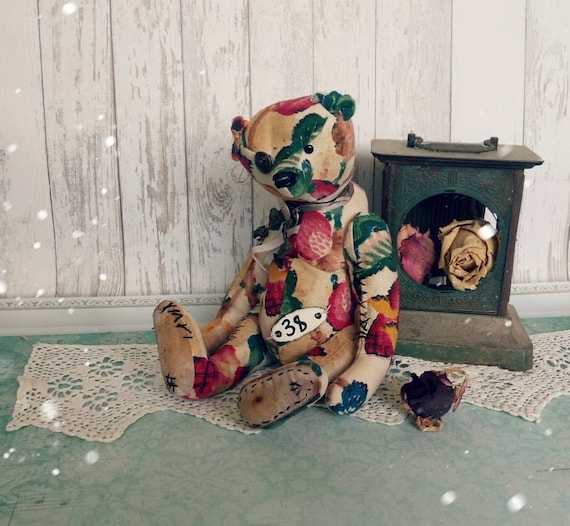 Vintage teddy bear Antique teddy bear Gift her Classic teddy bear Toy attic Personalized gifts Antique toy Collectible toy Old toy Toy plush