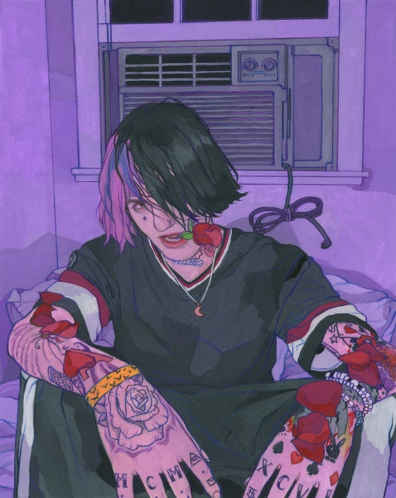 Anime art peep lil Lil Peep