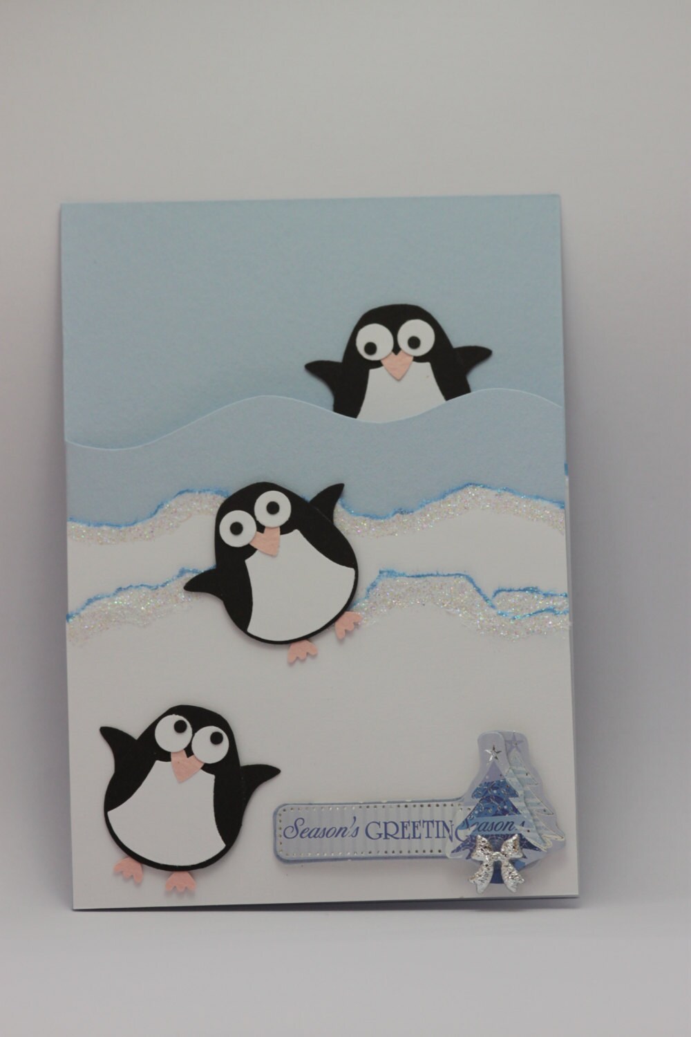 Penguins Christmas card Handmade Stampin' UP | Etsy