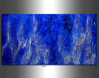 blue abstract art etsy