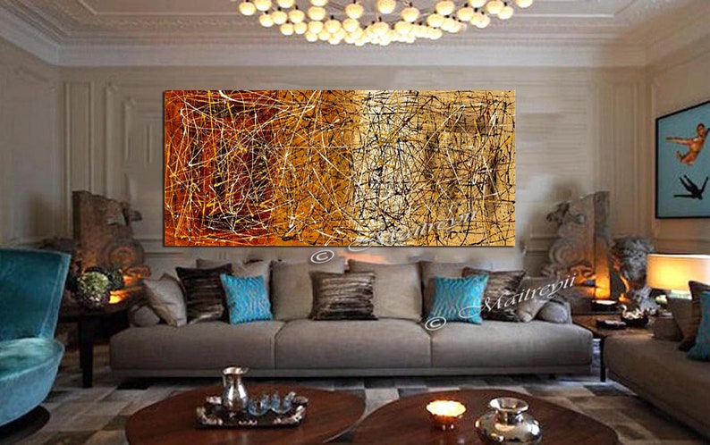 Wall Art 72 Jackson Pollock Vintage Style Oil Painting Etsy