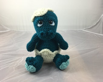 Newborn Dino and It's Shell crochet pattern - amigurumi tutorial - Dinosaur pattern - Crochet baby dinosaur - instant download pdf