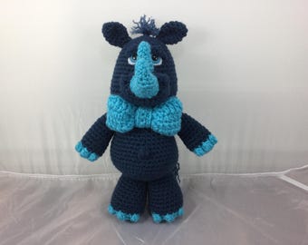 Chubby Baby Rhinoceros stuffed toy crochet pattern - toy tutorial - instant download PDF format pattern - Amigurumi tutorial