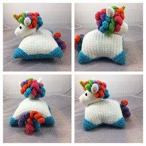 Tutorial de crochet Unicorn Pillow Pal - Juguete Unicornio - Almohada para niños - Juguete Unicornio - Almohada decorativa - Descarga instantánea PDF