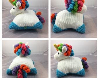 Unicorn Pillow Pal crochet Tutorial - Unicorn Toy - Childs Pillow - Unicorn Toy - Decorative Pillow - Instant download PDF