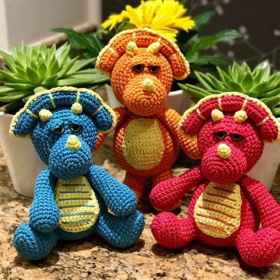 Stuffed Animals & Plushies Toys Beginner crochet pattern for Dinosaur