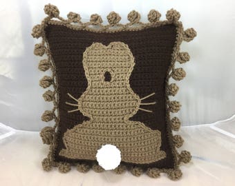 Easter Pillow crochet tutorial, instant download PDF, bunny pillow, spring pillow, Easter decor, nursery pillow, accent pillow
