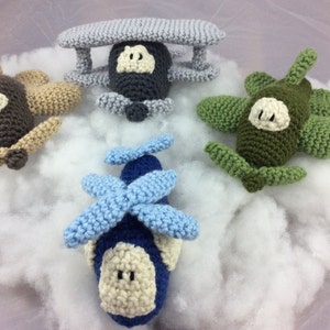 Amigurumi toy airplanes pattern - helicopter - biplane - airplane - crochet tutorial - crochet planes - PDF instant download pattern