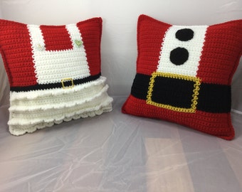 Mr and Mrs Claus Crochet Pillow Crochet Tutorial - Pillow Pattern - Crochet Cushion - Christmas Decor - Instant download PDF