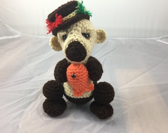 Ollie The Otter and his goldfish amigurumi crochet pattern - sea otter - river otter - mammal - crochet tutorial - instant download pattern