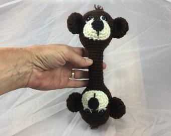 Double Sided Bear Rattle Tutorial - Baby gift - Crochet pattern - Baby Bear - Baby Bear Rattle - animal rattle crochet nursery baby shower