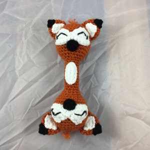 Red Fox double sided baby rattle crochet tutorial crochet fox toy amigurumi fox toy for kids crochet pattern instant download pdf image 5