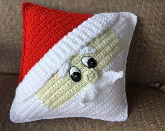 Decorative Santa Pillow Crochet Tutorial - Pere Noel Pattern - Crochet Cushion - Instant Download PDF - Santa Claus Christmas Decor