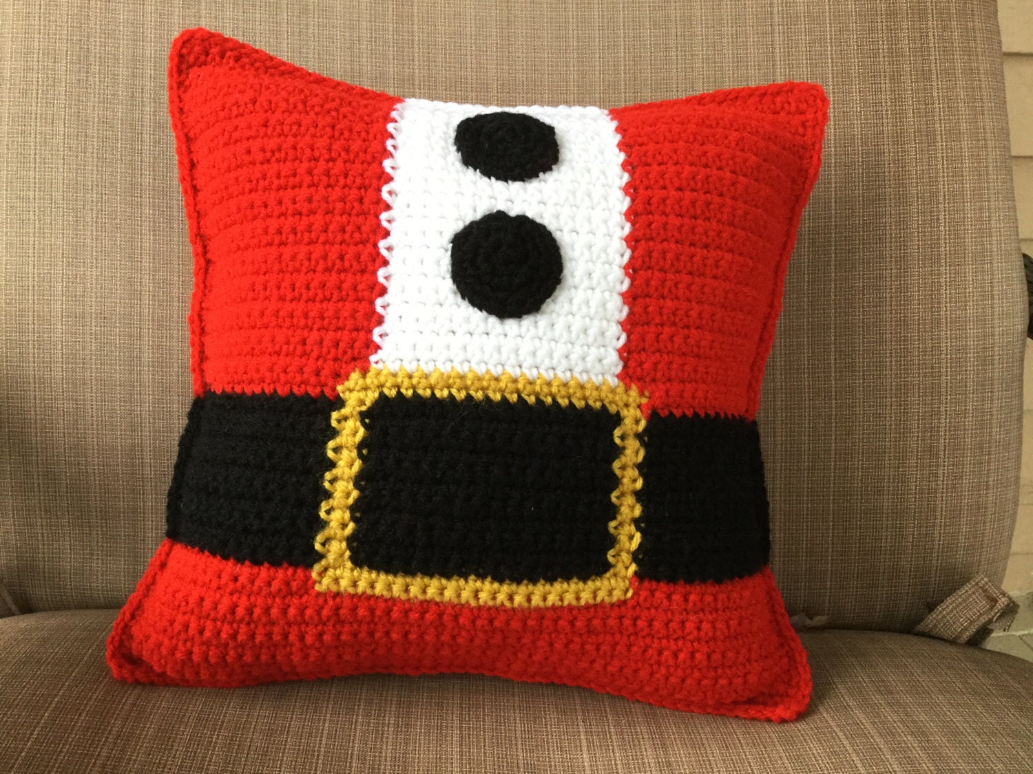 Mr and Mrs Claus Crochet Pillow Crochet Tutorial Pillow | Etsy