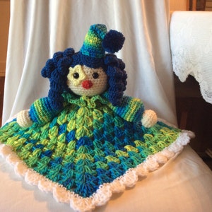 Clown lovey tutorial - security blanket - PDF crochet pattern - baby blanket - pdf crochet huggy buddy - clown pattern - instant download